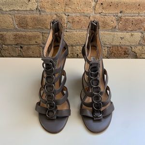 Kelsi Dagger Open Toe Strapped Wedge Sandals. Size 7